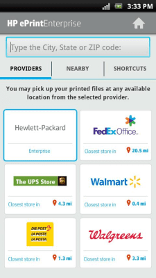 Screenshot of the application HP ePrint Enterprise (service) - #7