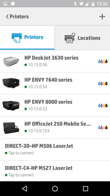 Screenshot of the application HP ePrint - #5