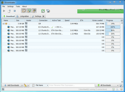 Screenshot of the application JDownloader - #1