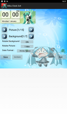 Screenshot of the application Miku Chibi Clock ( Vocaloid ) - #1