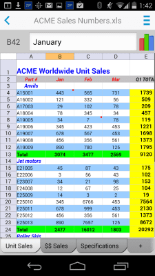 Screenshot of the application Docs To Go - Free Office Suite - #5