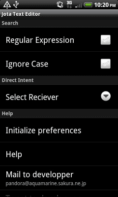 Screenshot of the application Jota Text Editor - #4