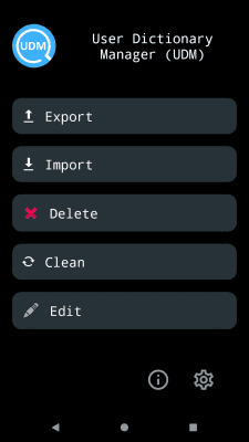 Screenshot of the application User Dictionary Manager (UDM) - #1