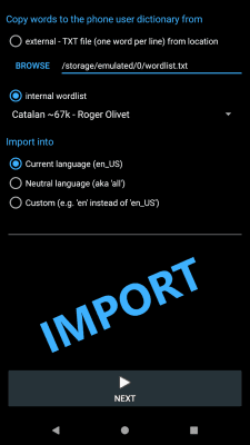 Screenshot of the application User Dictionary Manager (UDM) - #3