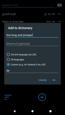 Screenshot of the application User Dictionary Manager (UDM) - #8