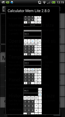 Screenshot of the application Calculator with memory - #6