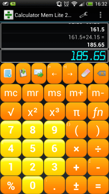 Screenshot of the application Calculator with memory - #8