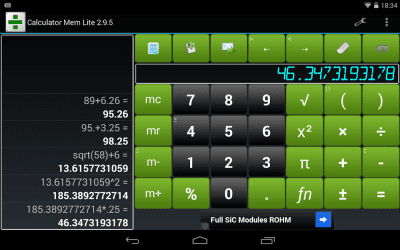 Screenshot of the application Calculator with memory - #9