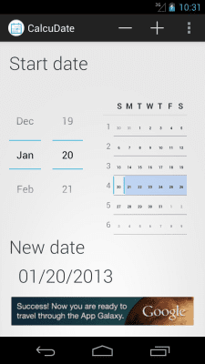 Screenshot of the application CalcuDate - #3