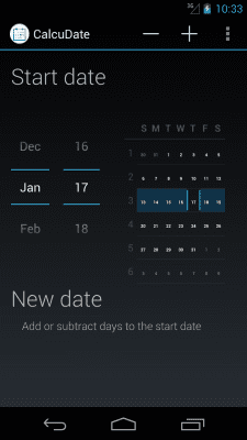 Screenshot of the application CalcuDate - #4