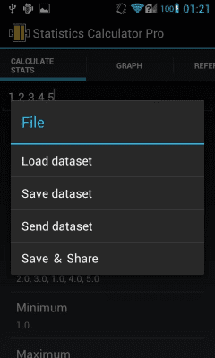 Screenshot of the application Statistics Calculator Pro - #7