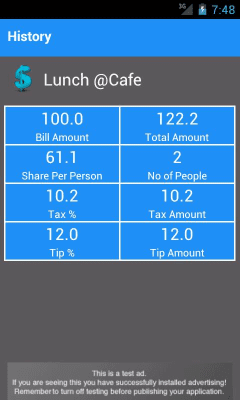 Screenshot of the application Tip Calculator Classic - #5