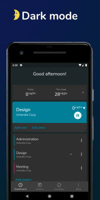 Screenshot of the application Jiffy - Timekeeping - #6