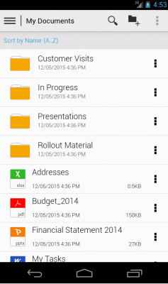 Screenshot of the application SAP Mobile Documents - #1