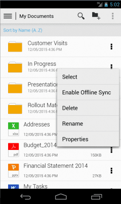 Screenshot of the application SAP Mobile Documents - #2