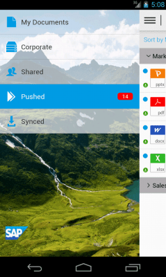 Screenshot of the application SAP Mobile Documents - #5