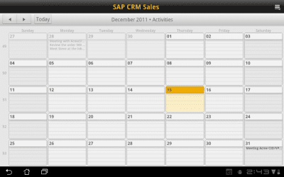 Screenshot of the application SAP CRM Sales - #3