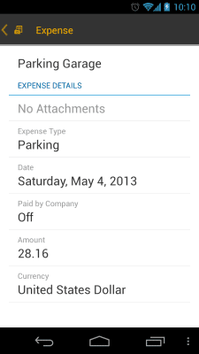 Screenshot of the application SAP Travel Receipt Capture - #1