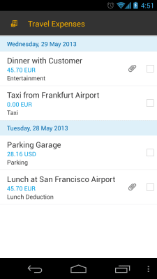 Screenshot of the application SAP Travel Receipt Capture - #2