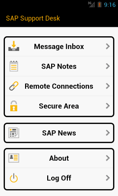 Screenshot of the application SAP Support Desk - #2