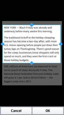 Screenshot of the application Plain Text Scanner (OCR) - #3