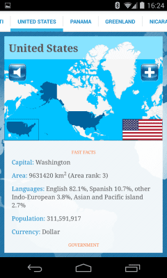 Screenshot of the application Socratica Countries of the World - #3