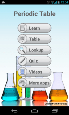 Screenshot of the application Socratica Mendeleev Table - #1