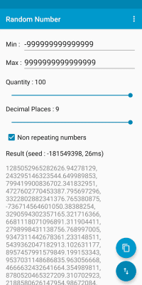 Screenshot of the application Random Number - #4