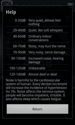 Screenshot of the application Decibellometer - #5