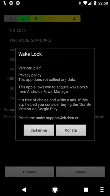 Screenshot of the application Wake Lock - PowerManager - #1