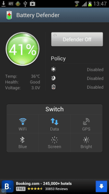 Screenshot of the application Battery Defender - #3