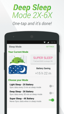 Screenshot of the application Battery Saver 2X - #2