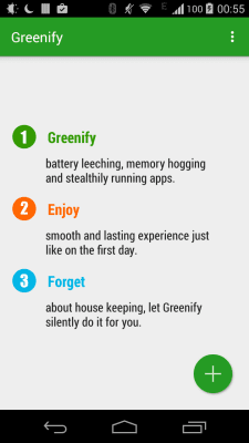 Screenshot of the application Greenify - #1