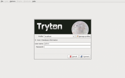 Screenshot of the application Tryton - #5
