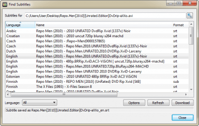 Screenshot of the application UMPlayer - #3