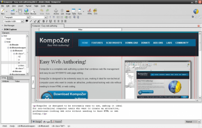 Screenshot of the application KompoZer - #2