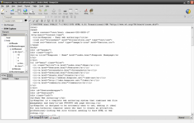 Screenshot of the application KompoZer - #3