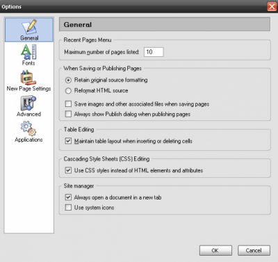 Screenshot of the application KompoZer - #5