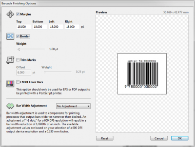 Screenshot of the application Barcode Producer - #7