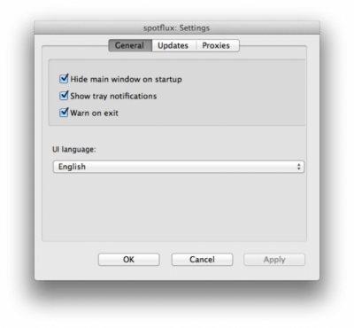 Screenshot of the application Spotflux - #3