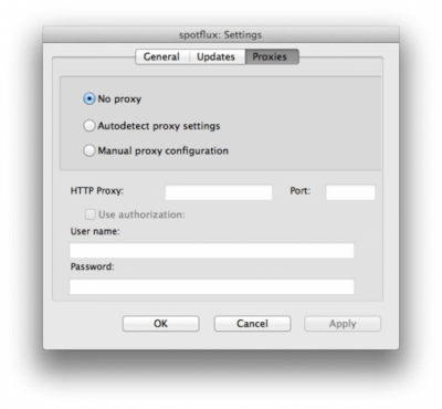 Screenshot of the application Spotflux - #4