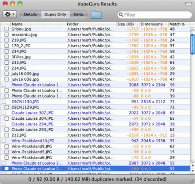 Screenshot of the application dupeGuru - #3