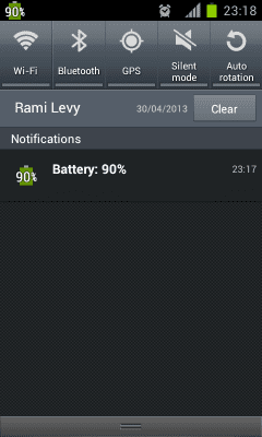 Screenshot of the application show battery percentage - #5