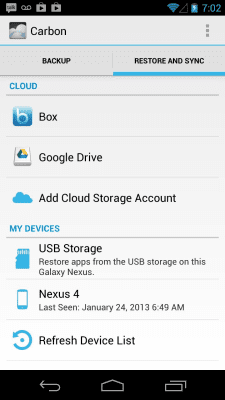 Screenshot of the application Helium - App Sync and Backup - #3