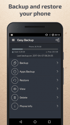 Screenshot of the application Easy Backup & Restore - #1