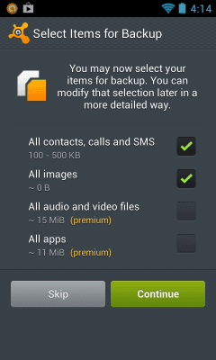 Screenshot of the application Avast Mobile Backup & Restore - #7