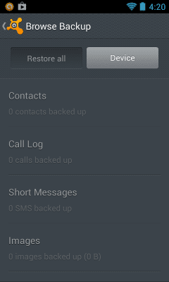Screenshot of the application Avast Mobile Backup & Restore - #8
