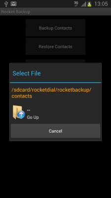 Screenshot of the application Rocket Backup (SMS&Contacts) - #2