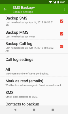 Screenshot of the application SMS Backup + - #2