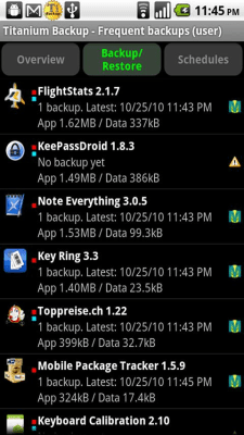 Screenshot of the application Titanium Backup (root) - #1